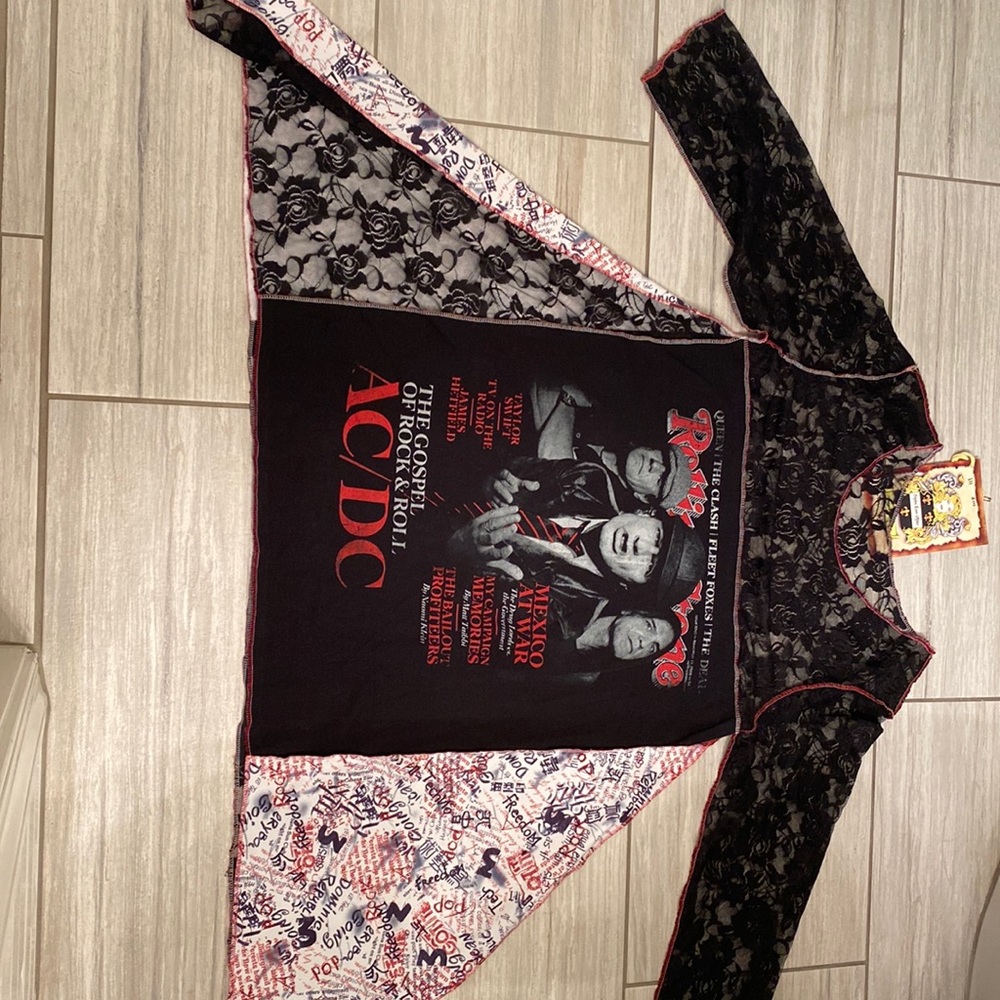 NWOT Styles ever After Vintage Kim Styles AC/DC lace handmade tunic Large - Picture 2 of 8